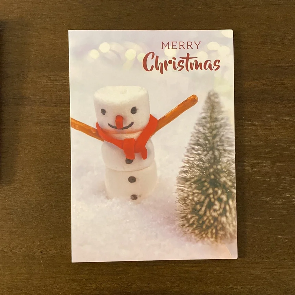 32 Merry Christmas Happy Holidays Marshmallow Greeting Cards (NEW OPEN BOX)